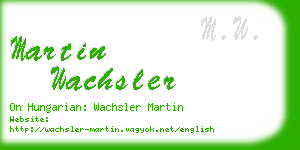 martin wachsler business card
